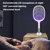 Electric Bug Zapper Racket Mosquito Killer Fruit Fly Swatter Zap LED Lighting Lamp 3 Layer Safety Mesh Safe to Touch 240415