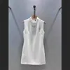 Urban Sexy Dresses Designer 2024 Summer Luxury Versatile High end Celebrity Hot Diamond Triangle Standing Neck Dress for Women RMWV