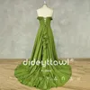 Party Dresses DIDEYTTAWL Real Pos Sweetheat Ruched Sleeveless Prom Dress A-Line Chiffon Lace Up Back Court Train Evening Gown Custom Made