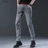 Мужские джинсы мужская эластичная прямая нога в средней талии брюки модные тонкие уютные серые джинсы Эластичные модные и очаровательные мужские