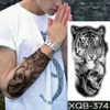 Tiger Lion Wolf étanche à tatouage temporaire étanche pour hommes transfert tribal flash tatoo bras manche art corporel faux 240423