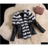 Womens Fur Faux Autumn Winter Coat Jacket Female Slim Fit Pu Leather Coats Fluffy Outerwear Jackets 211019 Drop Delivery Apparel Cloth DHWKV