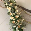 50100cm DIY Mariage Fleurs Arrangement mural Supplies Silk Rose Artificiel Floral Row Decor Marriage Arch Dethrop Decoration 240429