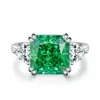 Ringos de cluster Shop 925 Sterling Silver Radiant Cut 5Ct Amethyst Pink Sapphire Emerald Aquamarine Citrine Gemstone NoivG -Ring Jewelry