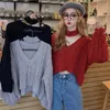 Women's Sweaters Neoe Winter Twist Pull Sweater Womens Knitted Long sleeved V-neck Crop Sweater Top Korean Y2K Sling Jumper Pull WomensL2404