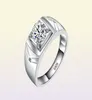 YHAMNI ORYGINALNE prawdziwe 925 Srebrne pierścionki dla mężczyzny mężczyzny Pierścień biżuterii ślubnej 1 karat CZ Diamond Pierścionek zaręczynowy MJZ0118120551