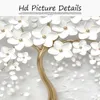 Abstract 3D White Flowers Canvas Painting Modern Nordic Plant Posters And Prints Wall Art Picture For Living Room Home Decor 240415