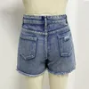 Jeans jeans elastic shorts in jeans eleganti con fori strappati con fit slim fit bottoni alla moda chiusura per cerniera