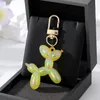 Bling Kawaii Cartoon Animal Couple Keychains Laser balloon dog Key Ring for Women Men New Colorful Cute Pet Bag Car Holder Airpods Box Jewelry