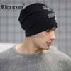 Beanie/Skull Caps Hip Hop Baggy Beanies For Men Women Solid Color Pile Hat Herfst Winter Warm Skullies Cap Gotic Persoonlijkheidsbrief Bonnet Gorras D240429