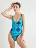 Costumi da bagno femminile da costumi da bagno femminile Tammella Calma increspato per la stampa a collo quadrato Studio da bagno Monokini carino