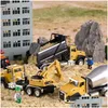 Diecast modelauto's auto 3 pack van technische bouwvoertuigen dump Digger mixer truck 1/50 schaal metaal pl terug kinderen speelgoed drop del dhxvn