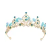 Tiaras barocchi fatti blu fatti a mano Crystal Accessori per capelli per capelli tiara coreano Cine regina ragazza da sposa da sposa sposa perle corona tiara