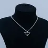 Designer Silver gold Color Prad Necklace Women Men Triangle Letters punk Enamel Cool Street Woman Pendants Necklaces Luxury jewlery chokers 45