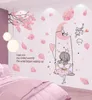 Adesivi da parete Cartoon Girl Moon Swing Tree Foglie per alberi Murale Decalli per bambini camere da letto per bambini Decorazione per la casa 5211190