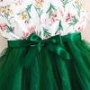 Robes de fille imprimées de princesse florale robe enfants