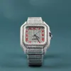 Diamants de laboratoire attrayant entièrement glacés VVS Clarity Party Bijoux fabriqués avec une garantie de poignet en acier inoxydable montre