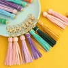 Keychains Lanyards Norkeer New Fashion Tassel Keychain Womens mignon Sac de porte-clés Pu en cuir Pu Car Keychain Edge Bijoux Q240429