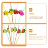 Disposable Cups Straws Hawaiian Drinking Honeycomb Tropical Fruit Cold Drinks Drink Plastic Beverage