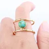 Cluster Rings S 9 2 5 Ring Vintage Natural Blue Turquoises For Women/Men Antique Double Layer Finger Jewelry