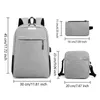 Sac à dos 3PCS Set ordinateur portable étanche du sac d'ordinateur multifonctionnel USB facture de grande capacité pour adolescents carbags scolaires adolescents