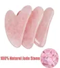 Natural Jade gua sha raschietta massaggio in pietra massaggio rosa al quarzo giada guasha per la pelle di sollevamento della pelle del viso rimozione rimozione della bellezza