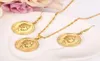 Souvenir 2012 îles britanniques Salomon dix cents Coin Sea Spirit Ngoreu Solid Gold rempli Brassarabafrica Jewelry Set Women5443332