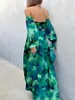Kadın Mayo Kadın Retro Mayo Tek Parça Kapak Tatil Plaj Giyim Yeşil Yular Boyun Tasarımcı Mayo Yaz Sörf Giyim