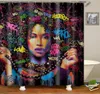 Dafield African American Shower Curtain African American Woman Hoge kwaliteit Polyester Wasbaar Zwart vrouw Girl Douchegordijn T208152040