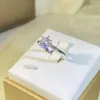 Anelli a grappolo 925 Anello di diamanti in argento sterling per donne Anillos De Wedding Bands Gioielle