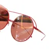Kvinna reflekterande solglasögon Metalldesign Skapa ultralätt runda i kombination med polyamidlinser F0285 Kvinnor och män avancerade solglasögon anti-UV-missfärgning