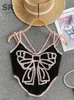 Singreiny Bow Backless Camisole Women Fashion 2024 Strap Embroidery High qulity Ladies Slim Summer Bra Chick Top 240429