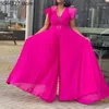 Abbigliamento etnico Elegante tuta da donna africana per la manica corta Rompers Abbigliamento nero rosa bianca con cintura