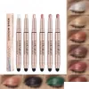 Eye Shadow Handaiyan Matte Eyeshadow Stick Sticks With Sponge Brush Highlighter Metallic Shimmer Easy To Wear Long-Lasting Luxury Make Dhcgd