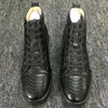 Casual Shoes 2024 Beertola Serpentine Men's Sneakers Lace Up High Top Flats Large Size Sports Walk Men Party Black Color