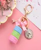 cute keychain Women Cake Key Chain Fashion Cute French pastries Keychain Bag Charm Car Key Ring Wedding Party gift Jewelry4481999