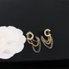 2024 Brincos de argola de cclies cclies pérola diamante gota de ouro c designer de brinco para mulher moda não desbotamento casamento feminino mulheres Chanells Earings 61