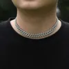 Hiphop söt enkel diamantremsa legering kubansk halsband Mens High End mångsidiga och unika personliga smycken