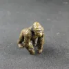 Estatuetas decorativas cobre kong gorilla estátua de pet ornnamentos de pet stenents orangotango esculturas de artesanato de artesanato presentes de natal