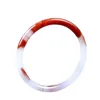 Armreif Imitation Xinjiang Hetian Jade Blutstein Armband Dünne runde rote und weiße Gradient Schönheit