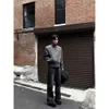 Мужские куртки смесительны, устойчивая к 3D трехмерной резки базовой минималистской минималистской короткой и широкой нейтральной драпировки