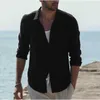 T-shirts masculins Nouvelles veste de chemise de couleur unie masculine cardigan top cardigan top de style masculin