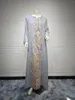 エスニック服wepbelスパンコール女性アバヤローブイスラム刺繍ビーズイスラム教徒ドレスkaftan saudi mesh jalabiya gown