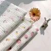 Towels Robes 0.5/1/2 size double-layer crepe soft fabric 100% pure cotton high-quality soft fresh plant print DIY towel clothing childrens pajamasL2404
