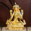 Dekoracyjne figurki Tybet Nepal Wysokiej jakości dobro statua Buddha dom domowy ochrona bezpieczeństwa Zielona Tara Guanyin Goddess Połączona złota miedź