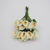 Decorative Flowers Mini PE Calla Lily Artificial Flower Bouquet Multicolor Rose Wedding Party Decoration Scrapbooking Fake