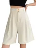 Shorts femminile 2024 Summer Fashion Sump Solid Color Abito femminile in chiffon ad alta vita Ladie Short Short Pants L210