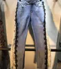 Dames jeans lente zomer stiksel haakten kanten hoge taille afslank stretch gesneden broek denim pantalones vaqueros mujer