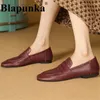 Buty swobodne Blapunka oryginalne skórzane kobiety mokasyny Penny Black Burgundy Slip-on Count Stopa Soft Comfort Flat Shoe Ladies Spring Autumn