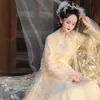 Etniska kläder kinesiska traditionella etniska Hanfu kvinnors forntida klänning Sommarklänning Lace broderi prinsessan klänning